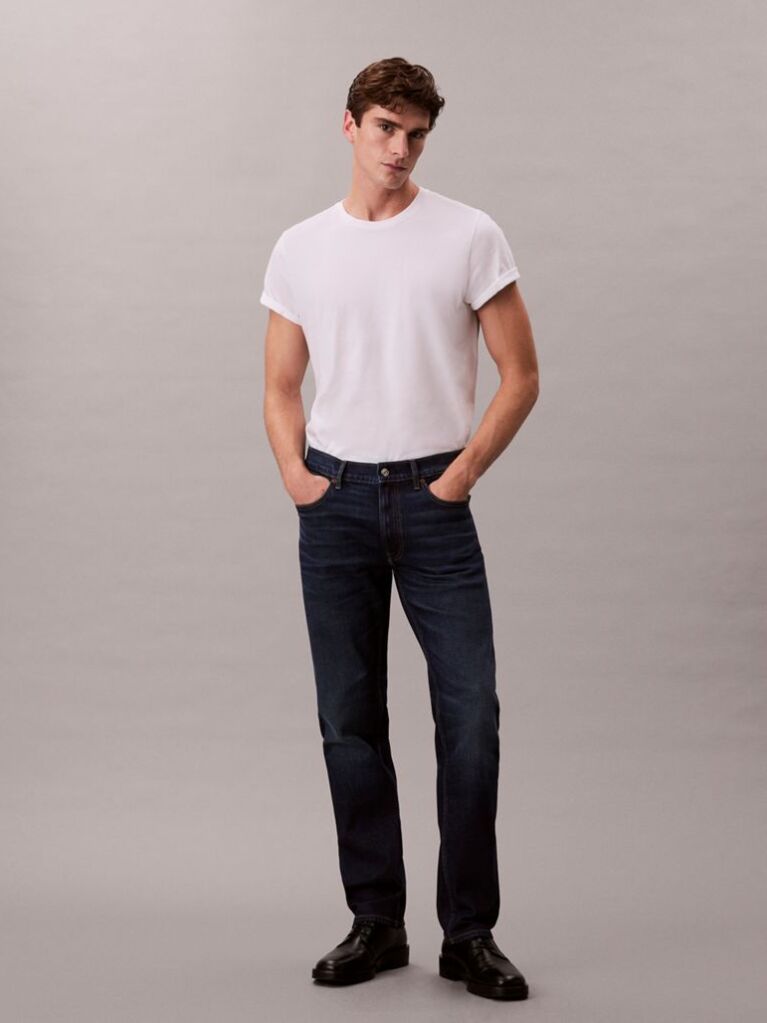 Denim Blugi Slim Cu Croiala Dreapta  Barbati