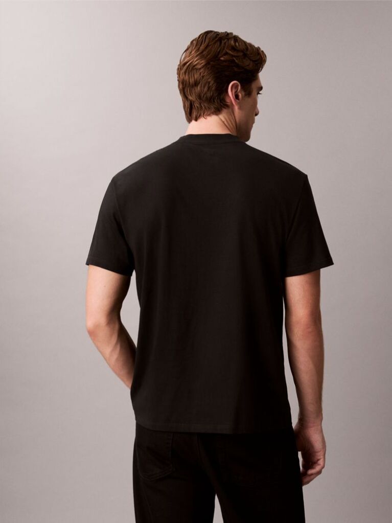 Negru Tricou Relaxat Cu Imprimeu Grafic Si Logo Varsity  Barbati
