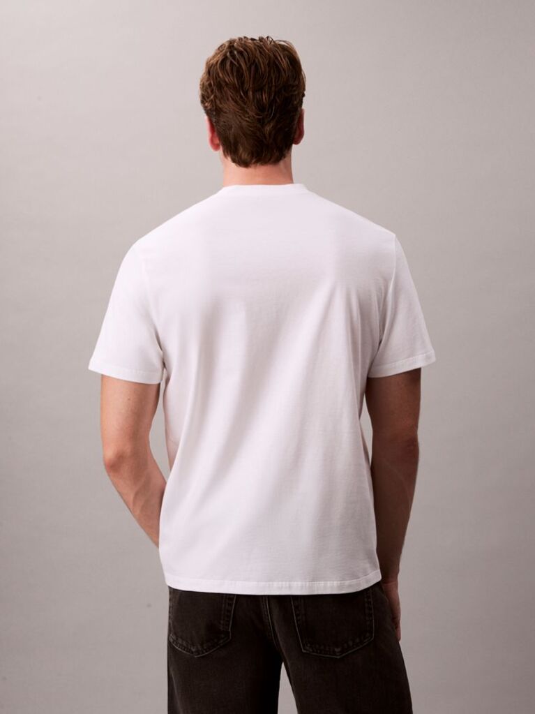 Alb Tricou Relaxat Cu Imprimeu Grafic Si Logo Varsity  Barbati