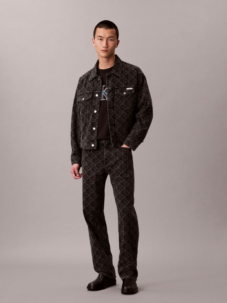 Negru Tricou Relaxat Cu Imprimeu Grafic Monologo  Barbati