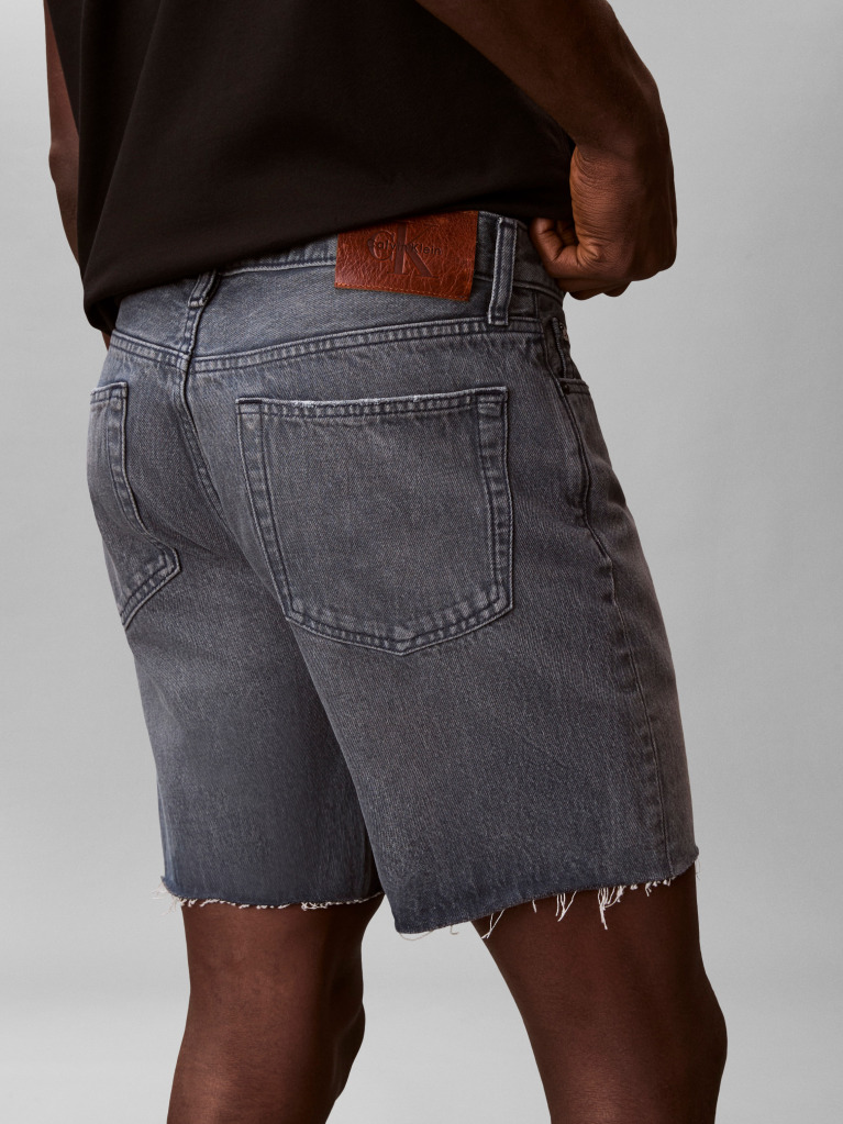 Denim Pantaloni Scurti Din Denim Cu Aspect Decolorat  Barbati
