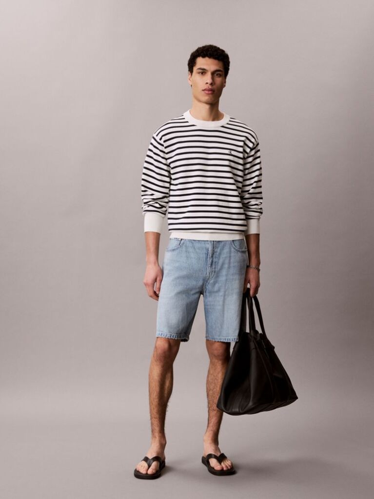 Denim Linen 90s Short Driftwood Blue  Men