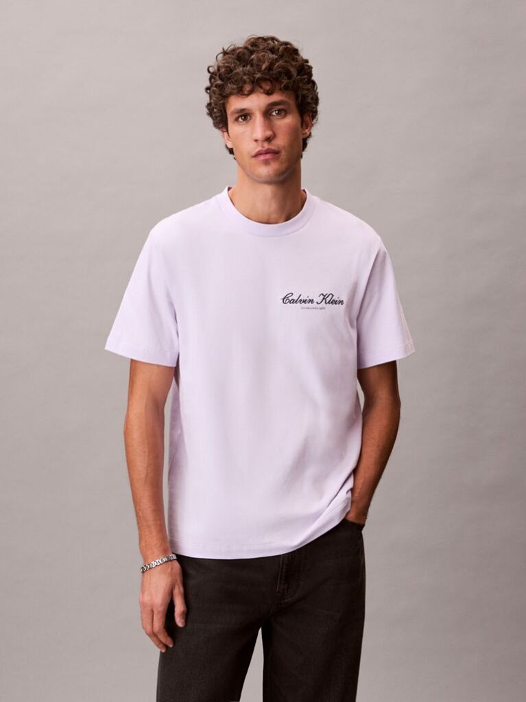 Mov Tricou Cu Logo Brodat  Barbati