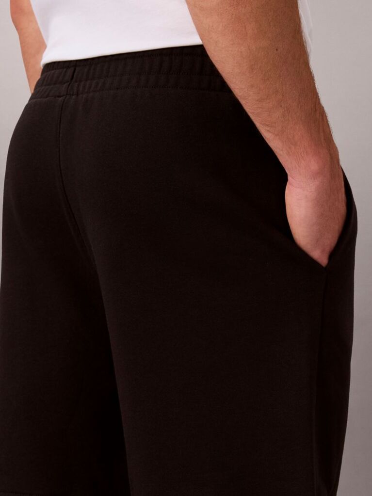 Negru Pantaloni Scurti Pentru Barbati Din Frotir Cu Logo Grafic  Barbati