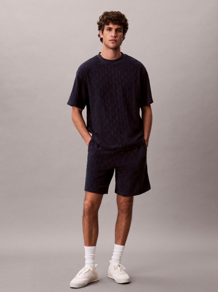 Blue Emblem Logo Towelling T-shirt  Men