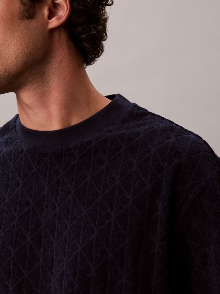 Blue Emblem Logo Towelling T-shirt  Men