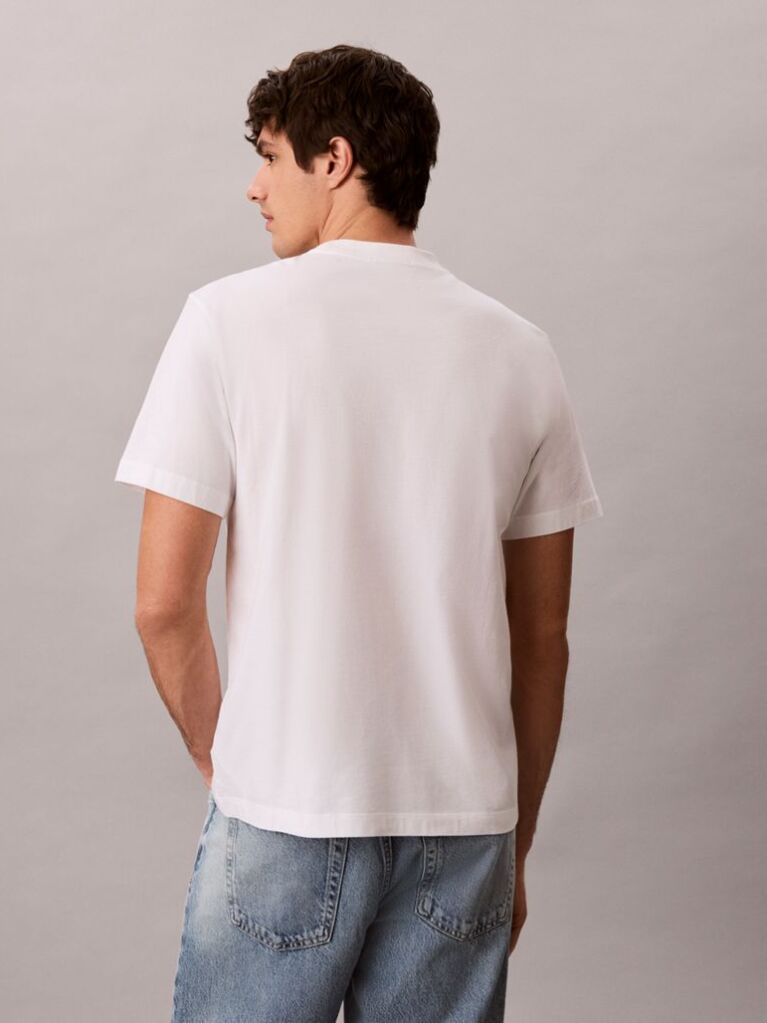 White Relaxed Embossed Logo T-shirt  Men