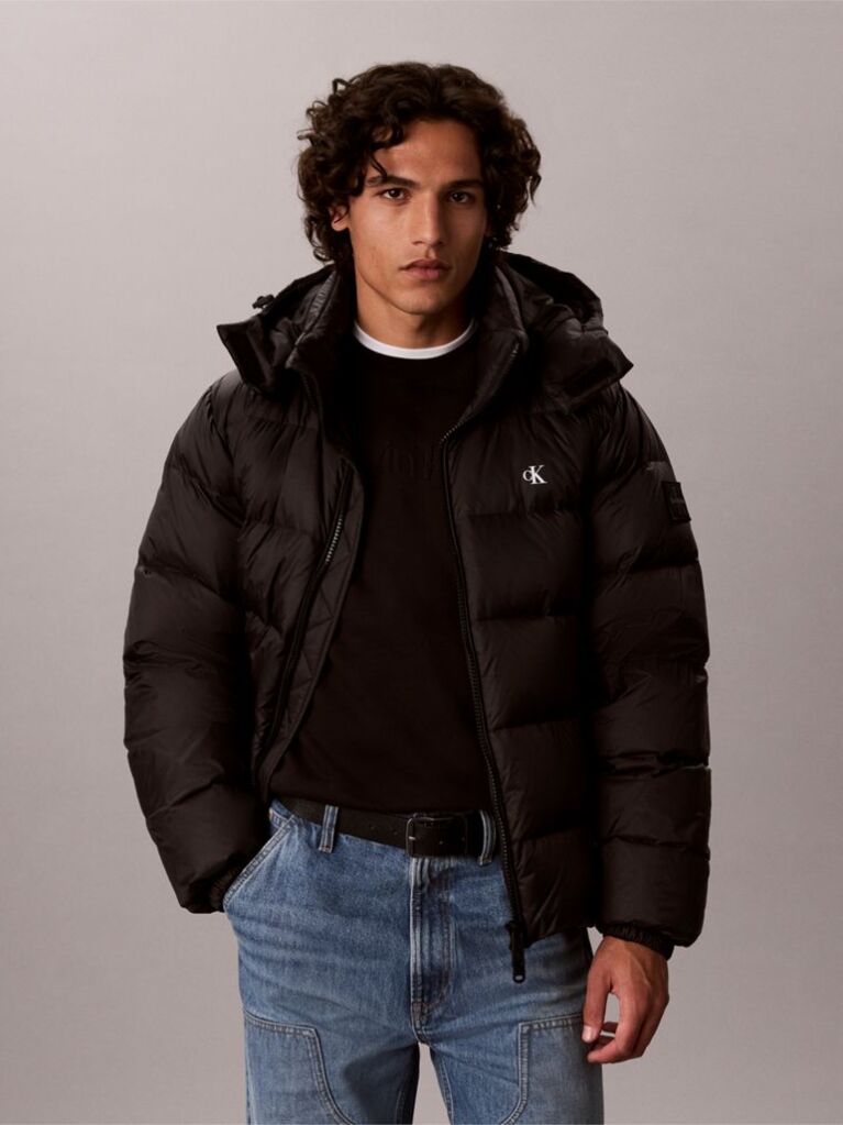 Negru Jacheta Matlasata Lejera Din Nylon  Barbati