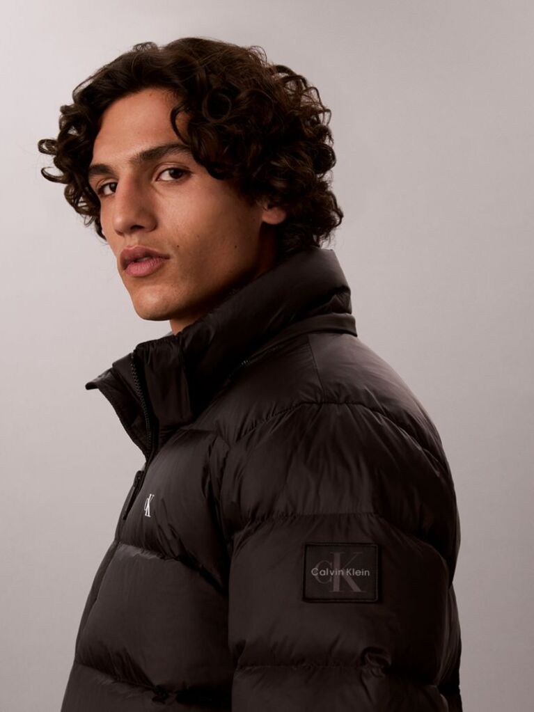 Negru Jacheta Matlasata Lejera Din Nylon  Barbati