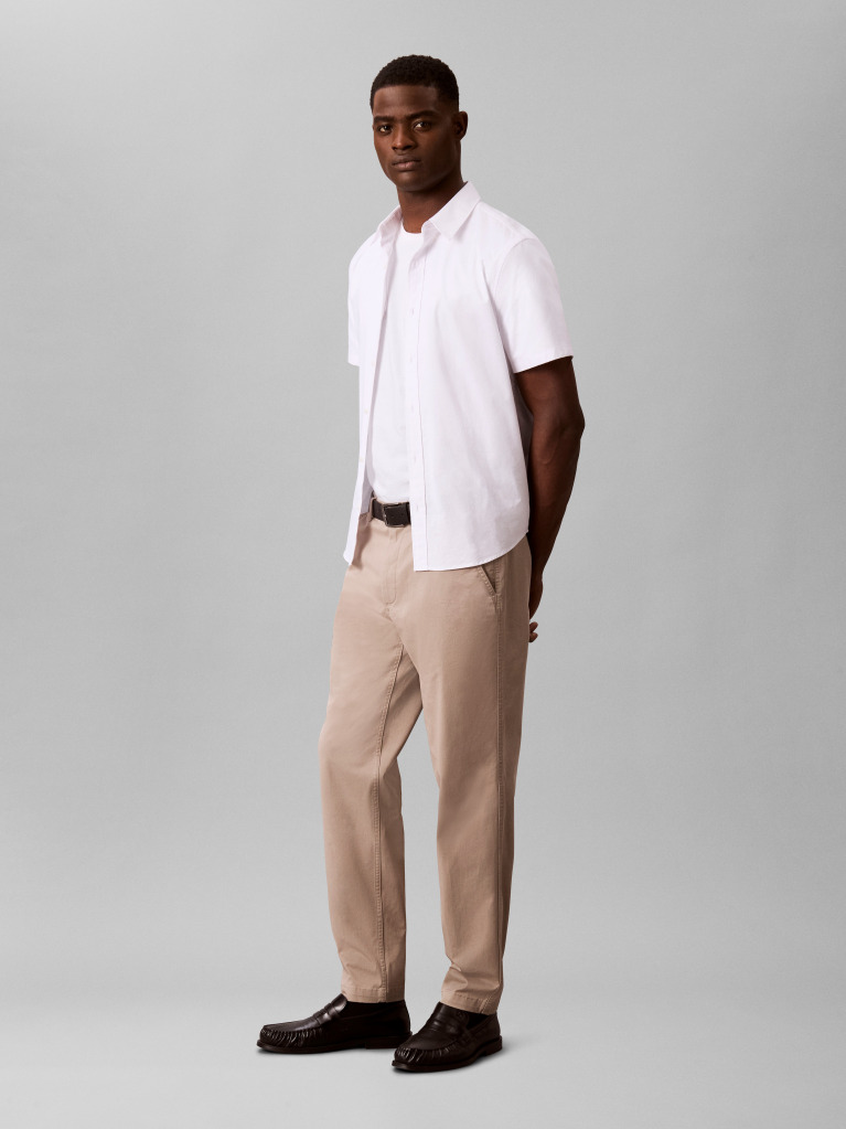 Kaki Pantaloni Chino Confortabili Din Bumbac Cu Croiala Conica  Barbati
