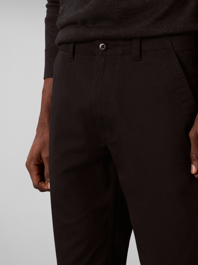 Negru Pantaloni Chino Confortabili Din Bumbac Cu Croiala Conica  Barbati
