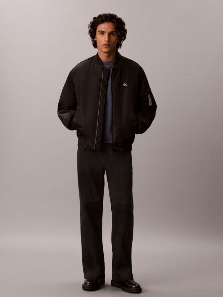 Negru Pantaloni Lejeri Din Bumbac Twill  Barbati
