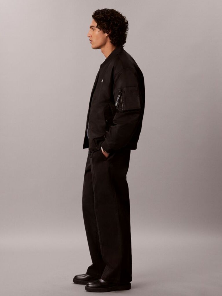 Negru Pantaloni Lejeri Din Bumbac Twill  Barbati