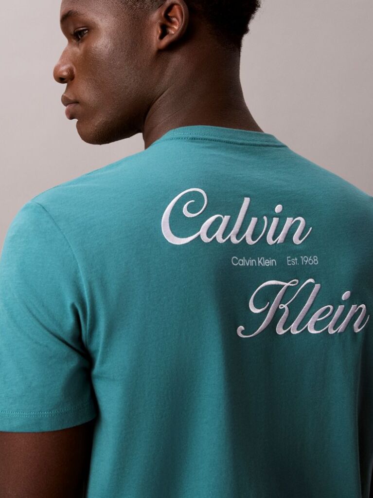 Green Embroidered Logo T-shirt  Men