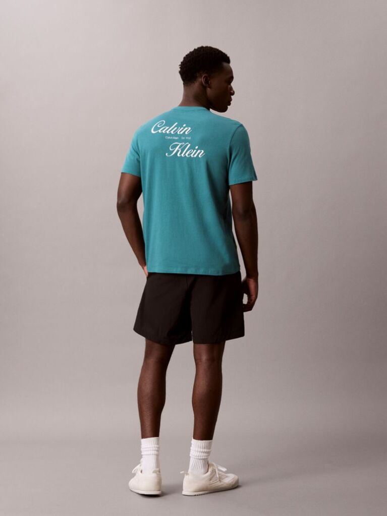 Green Embroidered Logo T-shirt  Men
