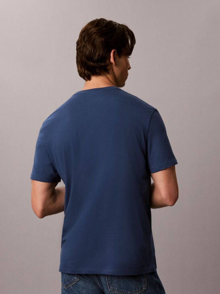 Blue Short Sleeve Calvin Klein Travel Graphic T-Shirt  Men