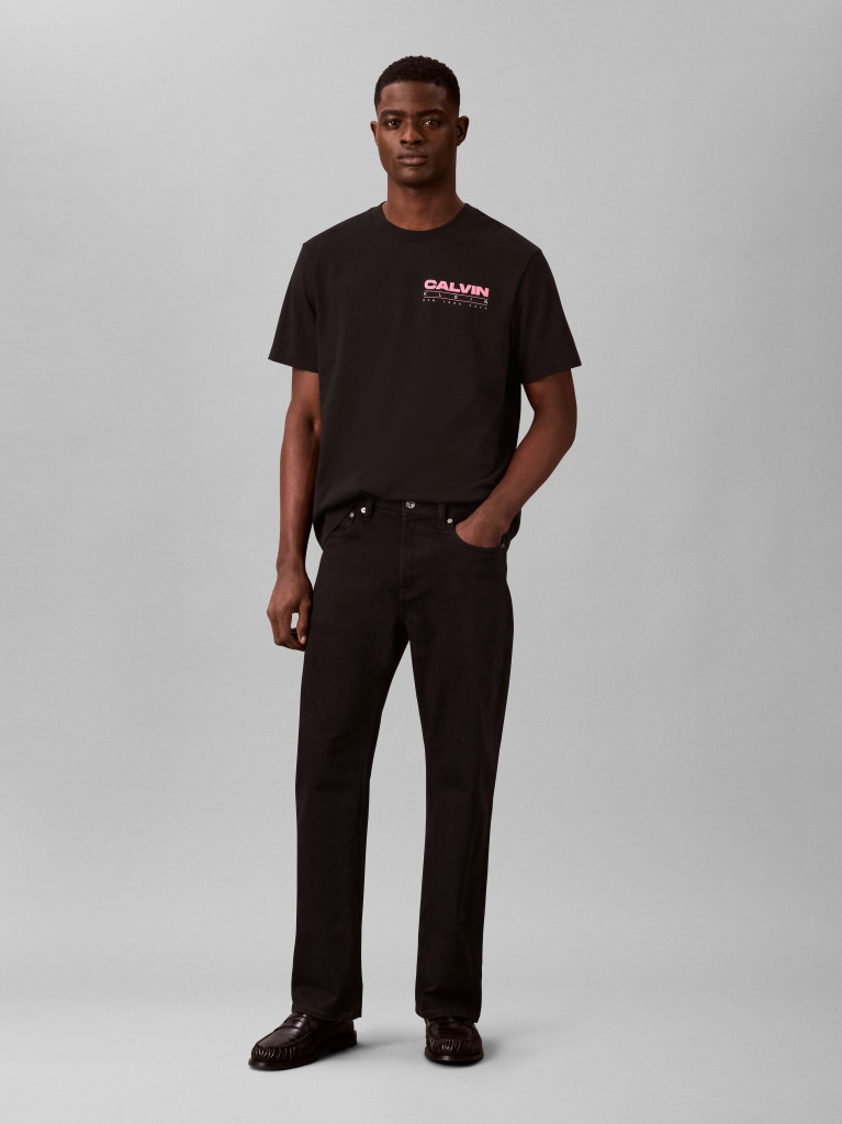 Black Relaxed Back Logo T-shirt  Men
