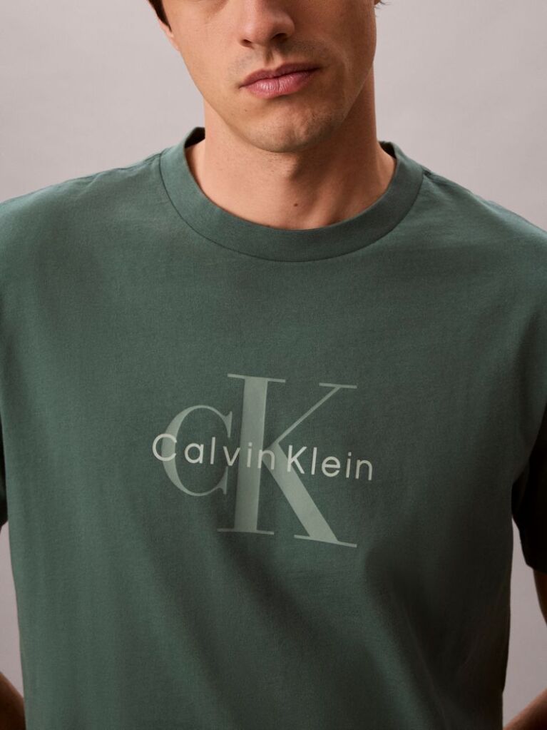 Green Washed Cotton Monogram T-shirt  Men