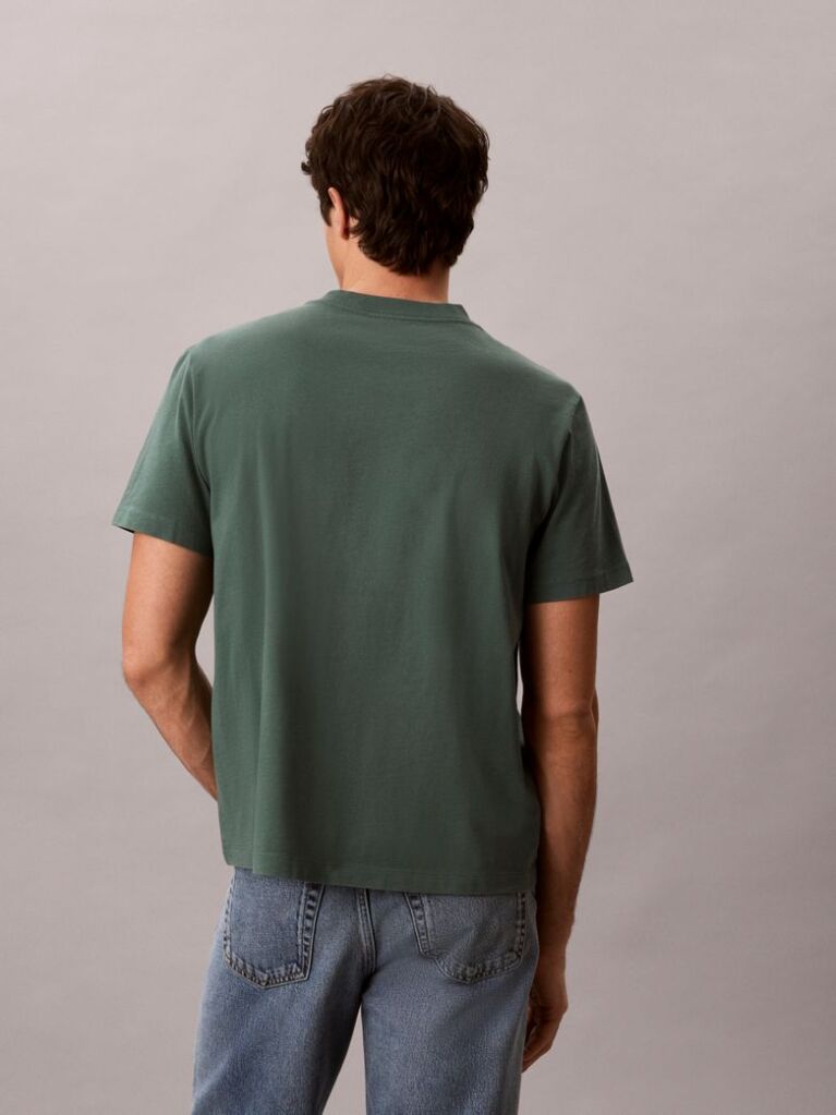Green Washed Cotton Monogram T-shirt  Men