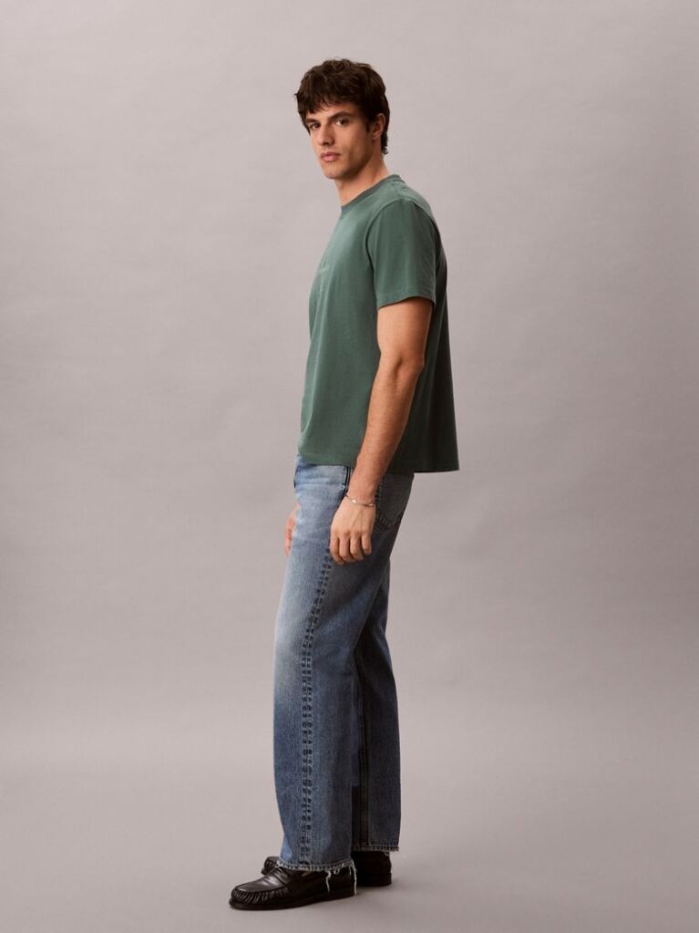 Green Washed Cotton Monogram T-shirt  Men