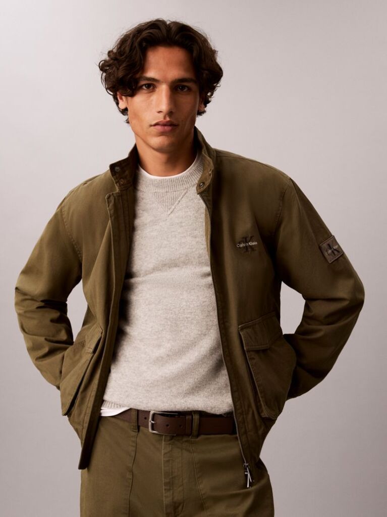 Grey Merino Wool Crew Neck Jumper  Men
