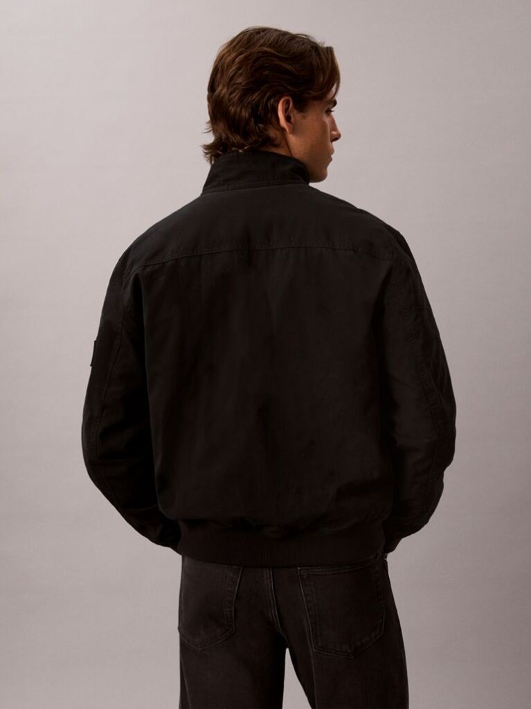 Negru Jacheta Harrington Din Panza De Bumbac  Barbati
