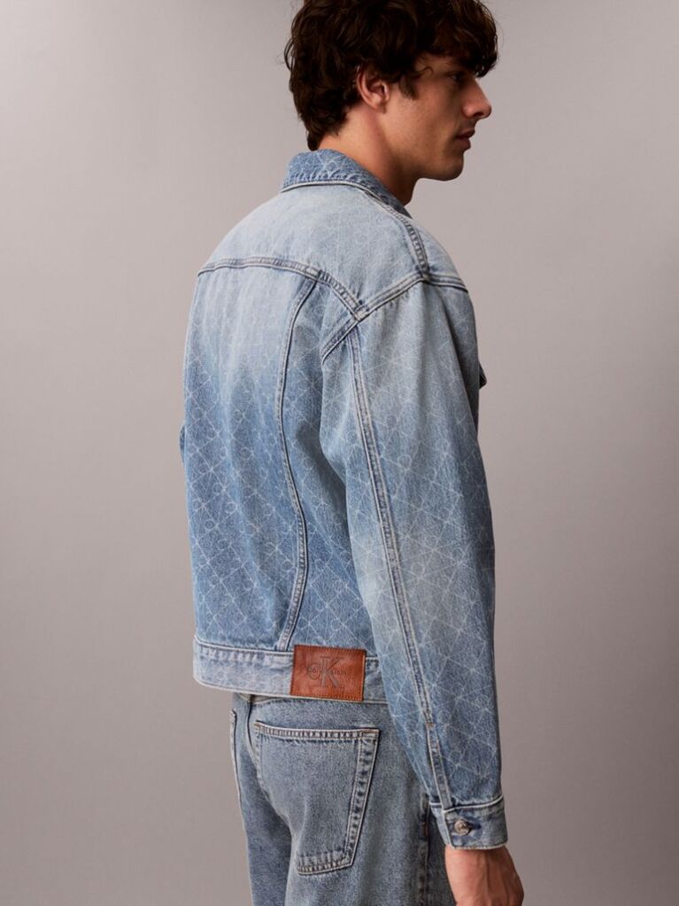 Denim Geaca Trucker Din Denim Cu Logo, In Stilul Anilor '90  Barbati