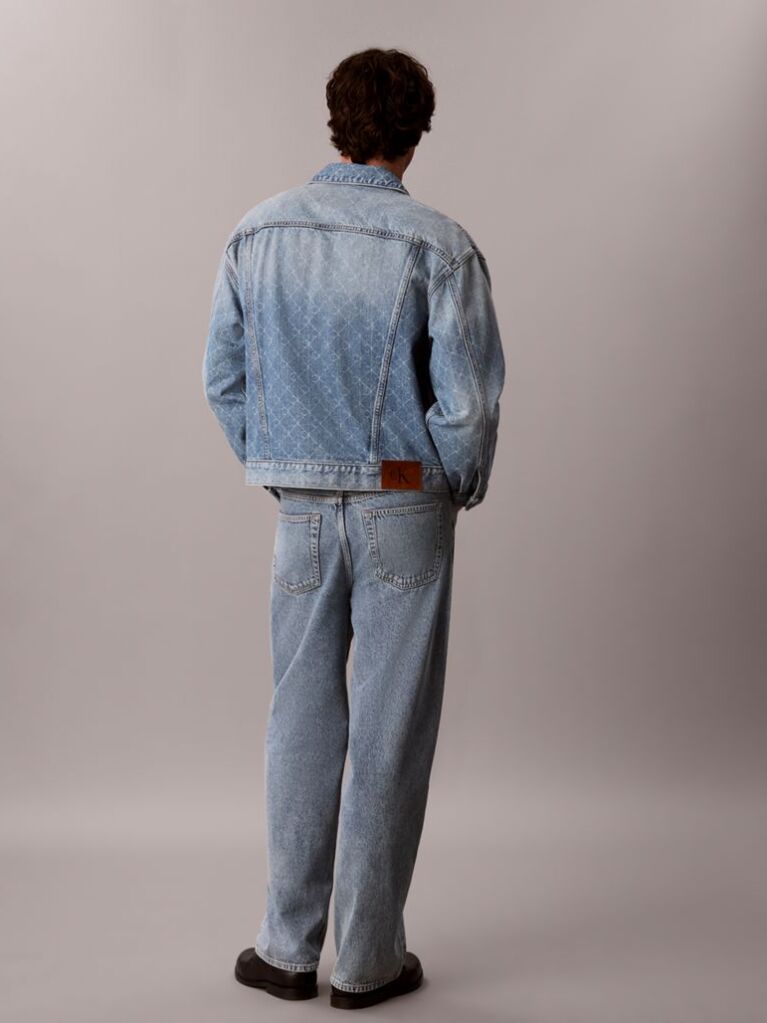 Denim Geaca Trucker Din Denim Cu Logo, In Stilul Anilor '90  Barbati