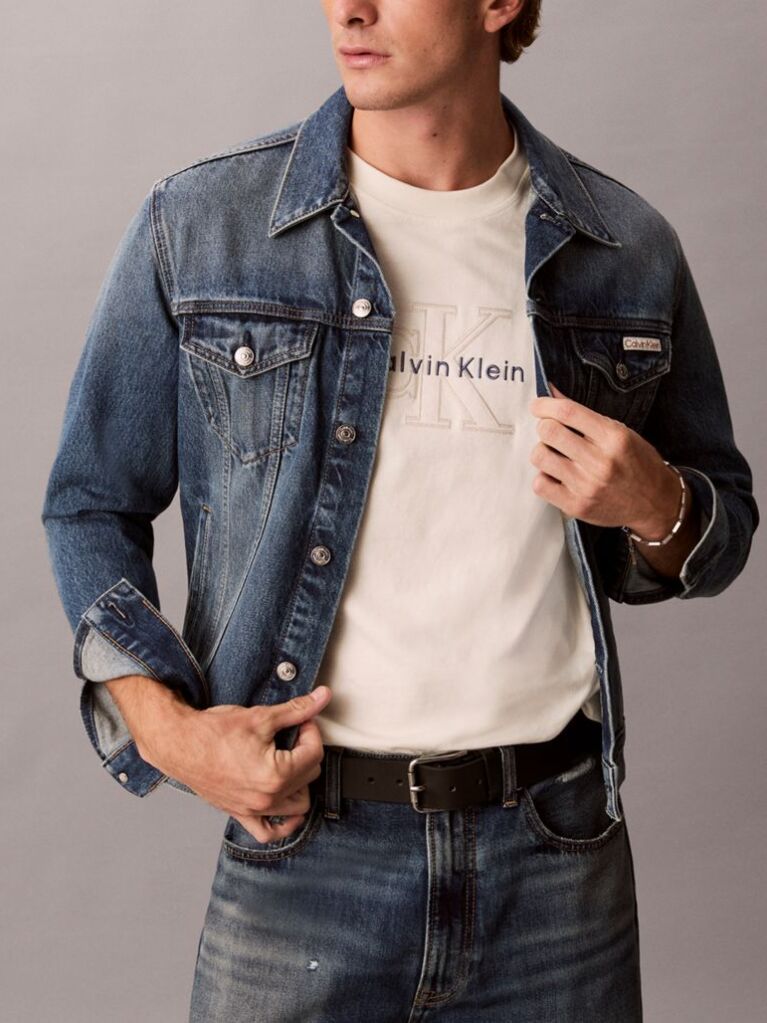 Alb Tricou Lejer Cu Logo Aplicat  Barbati