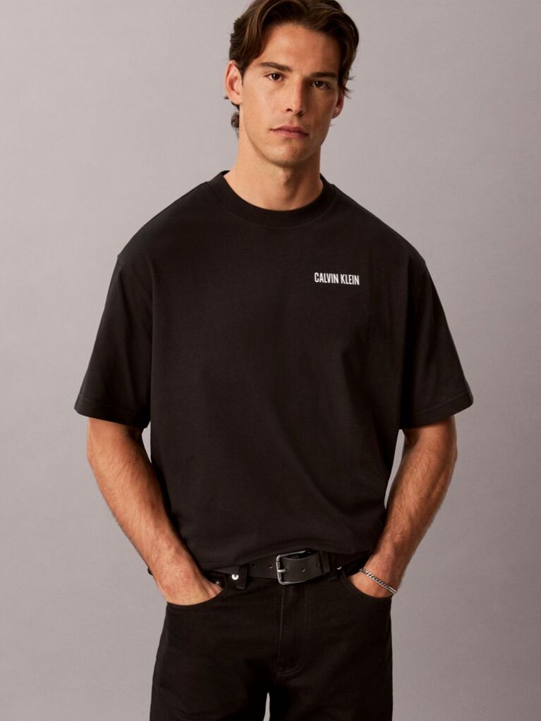 Negru Tricou Lejer Cu Grafica „Calvins Or Nothing”  Barbati
