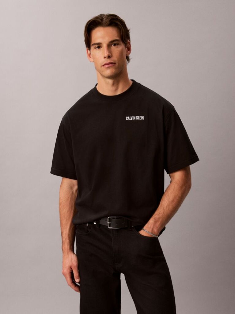 Negru Tricou Lejer Cu Grafica „Calvins Or Nothing”  Barbati