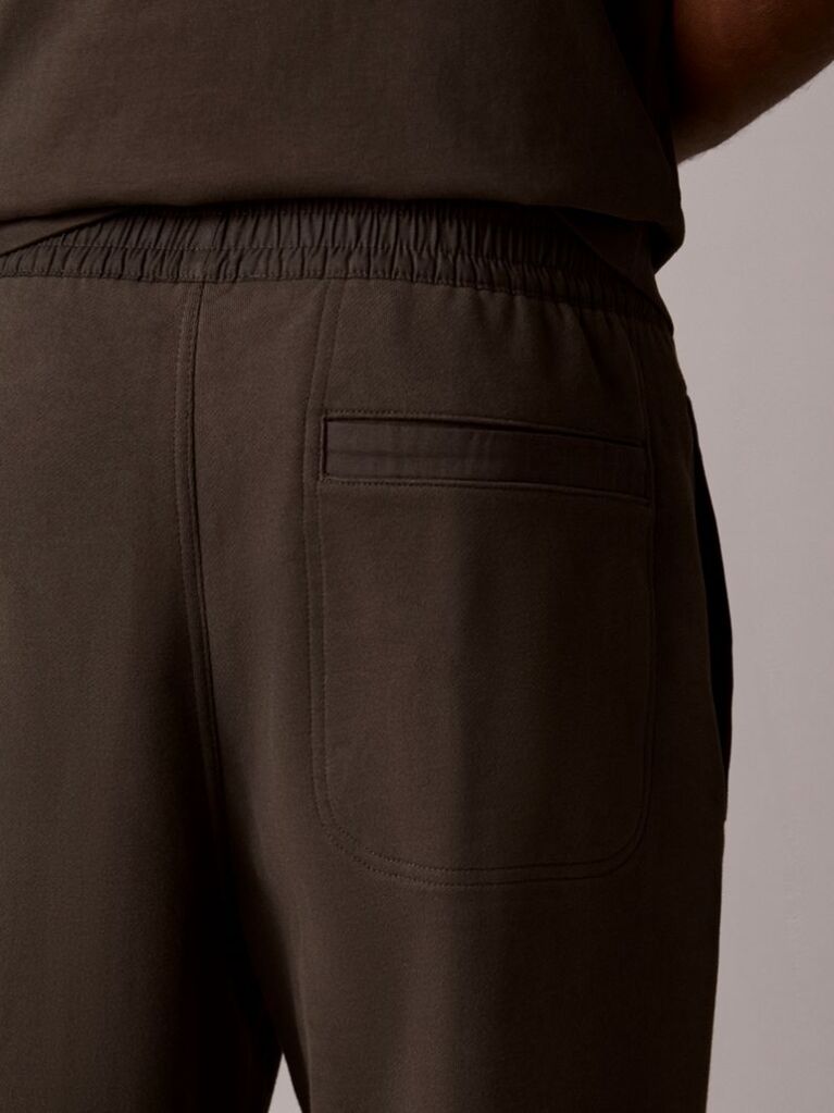 Negru Pantaloni Jogger Cargo Din Bumbac Flausat  Barbati
