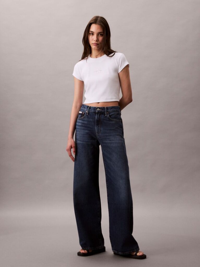 Denim Blugi Cu Croi Larg  Femei