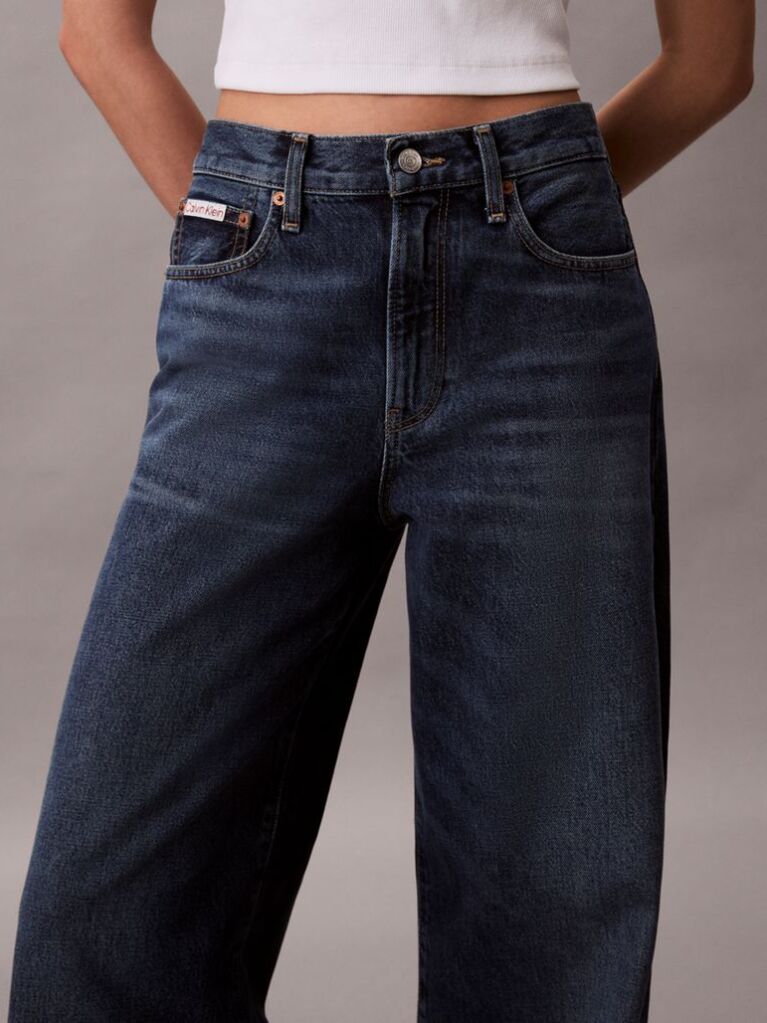 Denim Blugi Cu Croi Larg  Femei