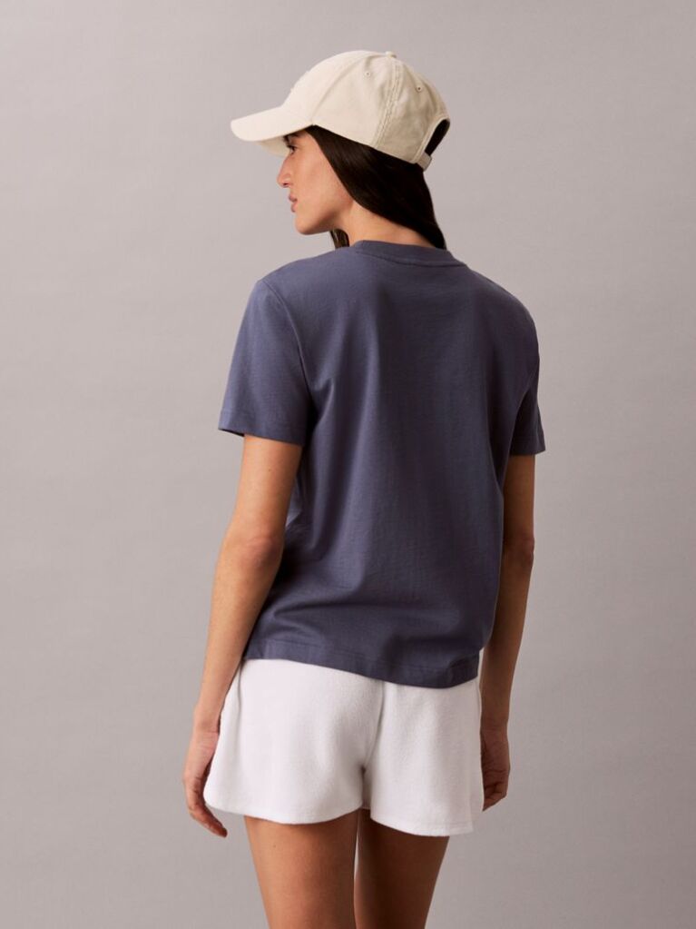 Albastru Tricou Clasic Din Bumbac Cu Logo  Femei