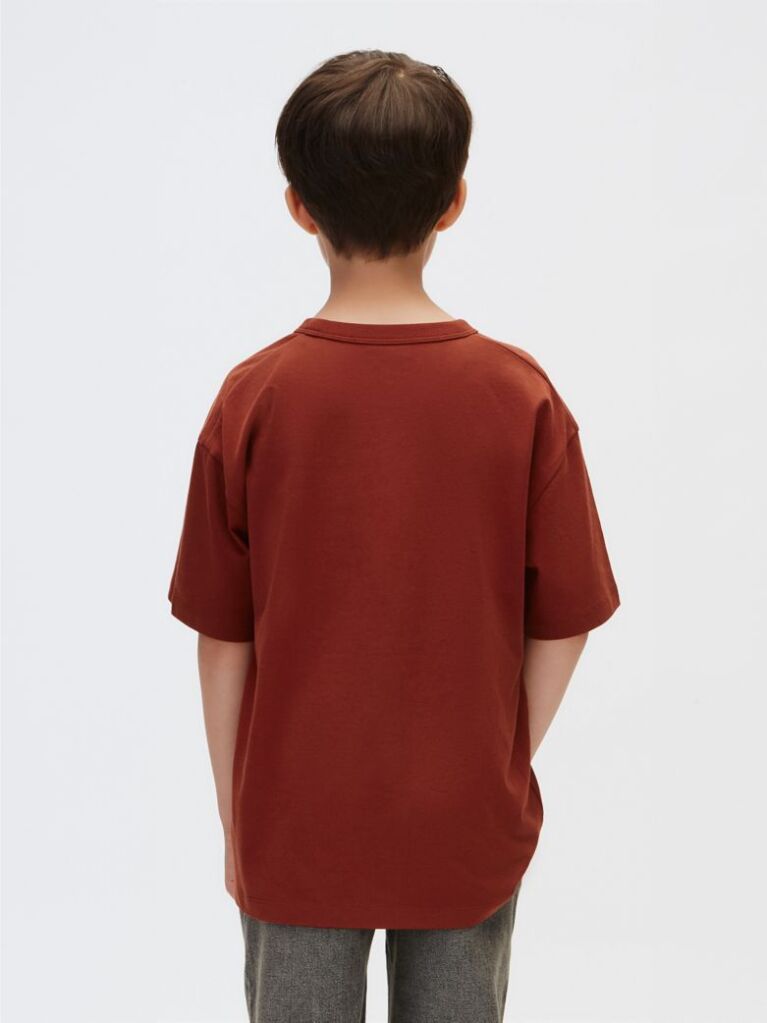 Rosu Tricou Pentru Copii Cu Logo Grafic  Baieti