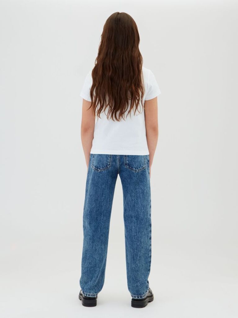 Alb Tricou Slim Cu Logo Pentru Copii   Fete