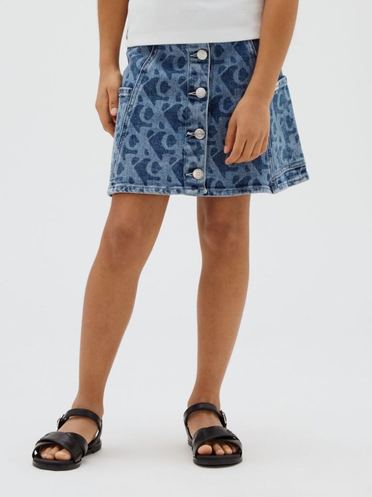 Denim Fusta Din Denim Pentru Copii Cu Logo  Fete