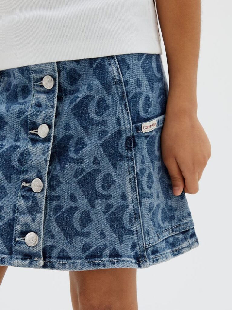 Denim Fusta Din Denim Pentru Copii Cu Logo  Fete