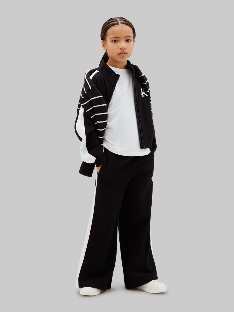 Negru Set De Trening Monologo Cu Bluza Si Pantaloni Jogger  Fete