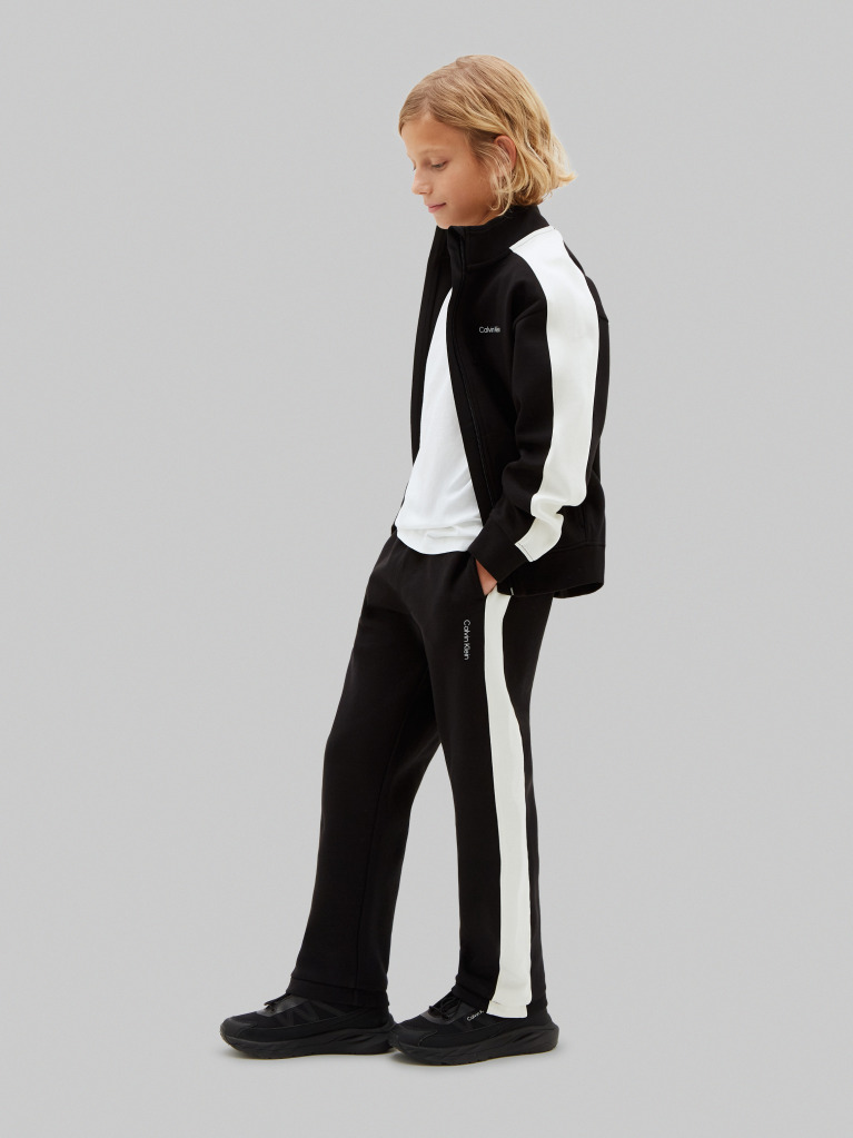 Negru Set De Trening Din Terry Cu Bluza Si Pantaloni Jogger In Culori Contrastante  Baieti