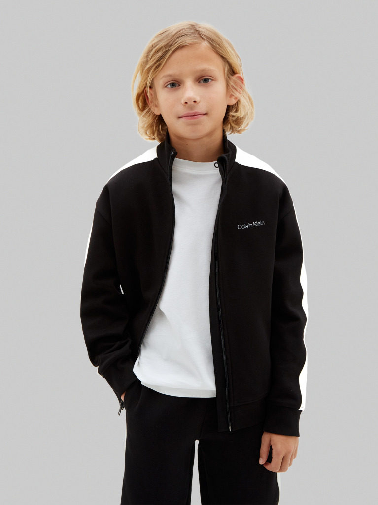 Negru Set De Trening Din Terry Cu Bluza Si Pantaloni Jogger In Culori Contrastante  Baieti