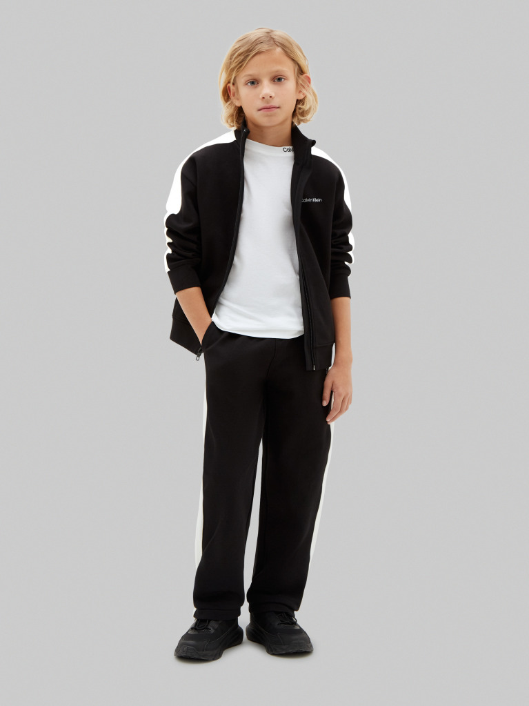 Negru Set De Trening Din Terry Cu Bluza Si Pantaloni Jogger In Culori Contrastante  Baieti